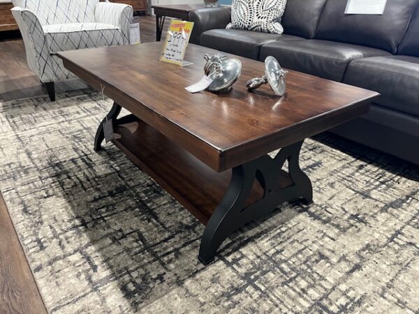 Solid wood and metal coffee table on clearance