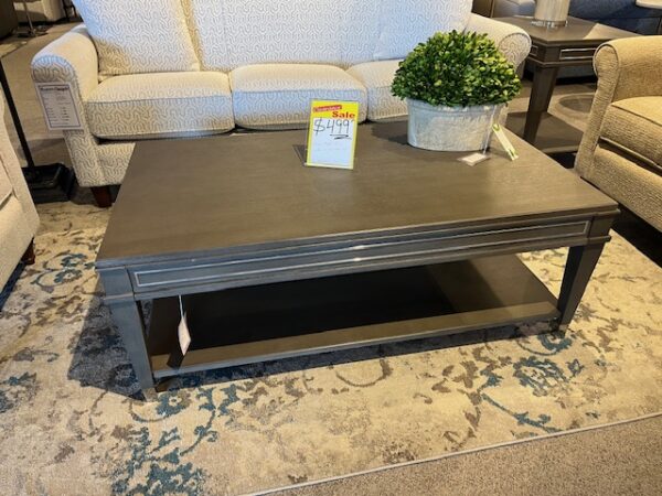 Solid wood and metal coffee table on clearance