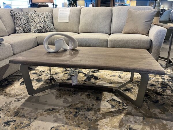 Solid wood and metal coffee table on clearance