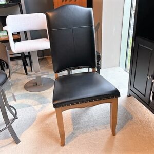 2 Black Leather Canadel dining chairs