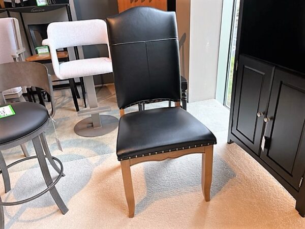 2 Black Leather Canadel dining chairs