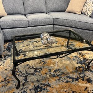 Solid wood and metal coffee table on clearance