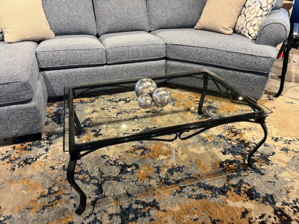 Solid wood and metal coffee table on clearance
