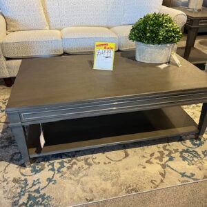 Solid wood and metal coffee table on clearance