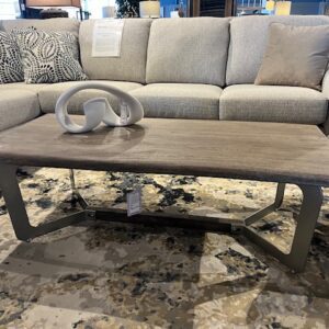 Solid wood and metal coffee table on clearance