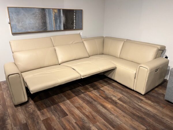 Elran Leather/Vinyl Power Reclining sectional - Image 2