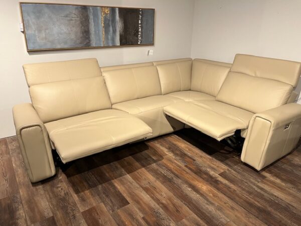 Elran Leather/Vinyl Power Reclining sectional - Image 3