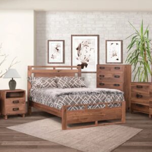 Customizable Odessa Knotty Walnut Bedroom - Custom Bedroom