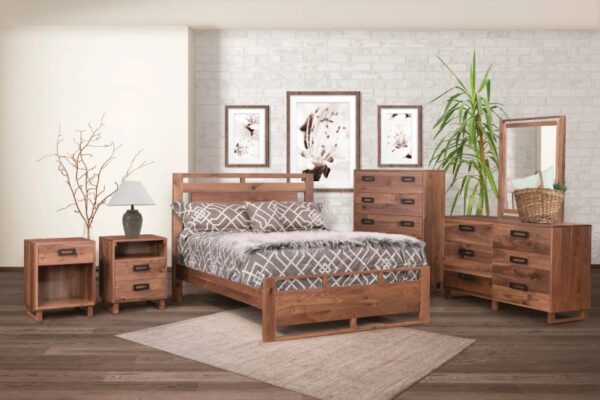 Customizable Odessa Knotty Walnut Bedroom - Custom Bedroom
